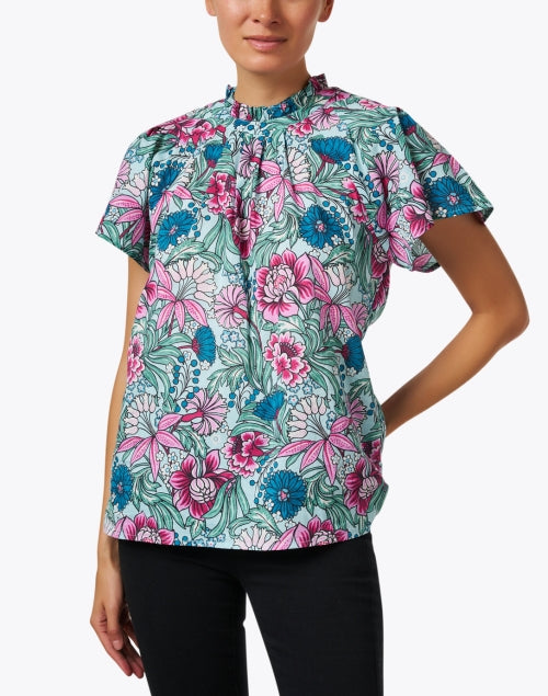 Joyful Women's Multi Floral Printed Lightweight Cotton Top for Getaways