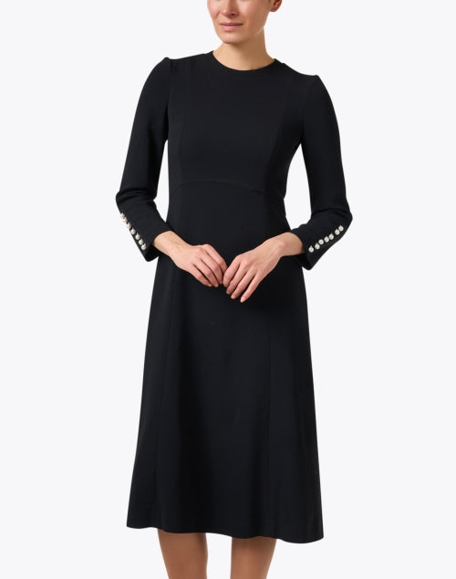 Vanessa Women's Elegant Black Stretch Crepe Evening Dress