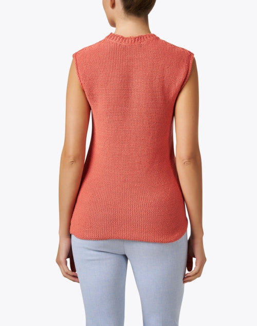 Fabiana Filippi's Elegant Coral 100% Cotton Sleeveless Sweater