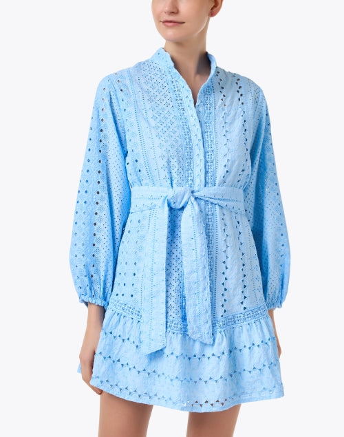 Stylish Rienza Blue Women's Cotton Shirt Dress