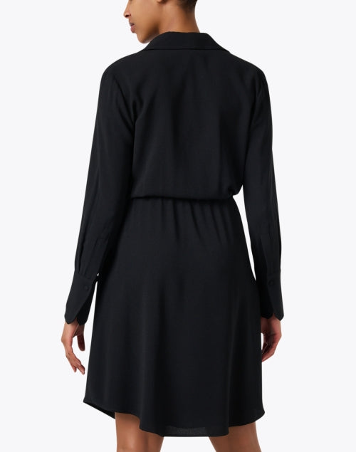 Stylish Adjustable-Waist Black Wrap-Style Shirt Dress by Emporio Armani