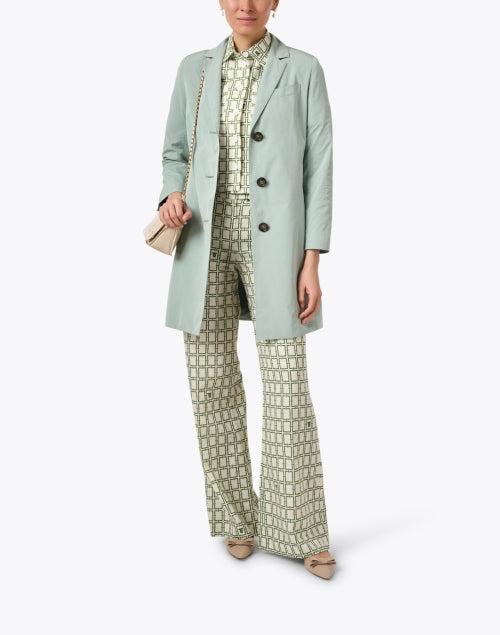Fashionable Cinzia Rocca Icons Sage Green Tech - style Coat for Spring