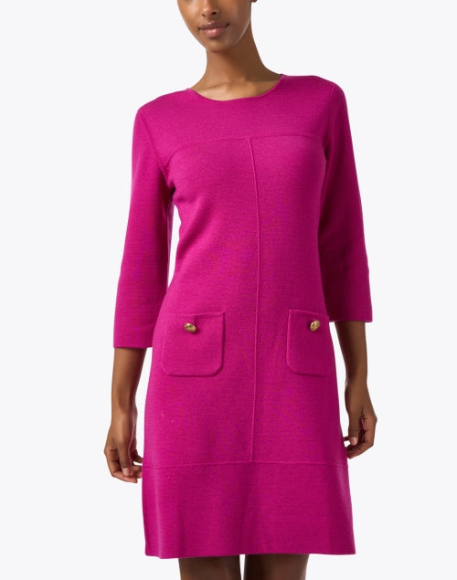 Stylish Ferdy Women's Magenta Wool Dress for Special Occasions