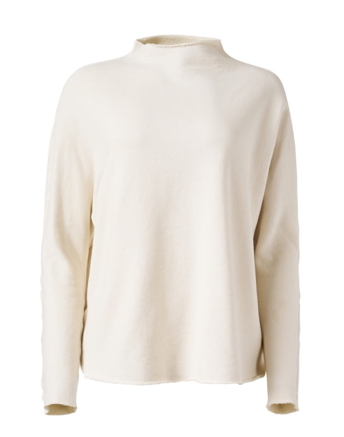 Effie Ivory Cotton Casual Funnel Neck Sweatshirt for Fall Season