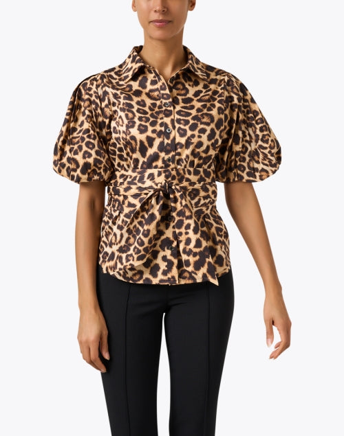 Chloe Kristyn's Chic Gia Cotton Blouse with Leopard Print