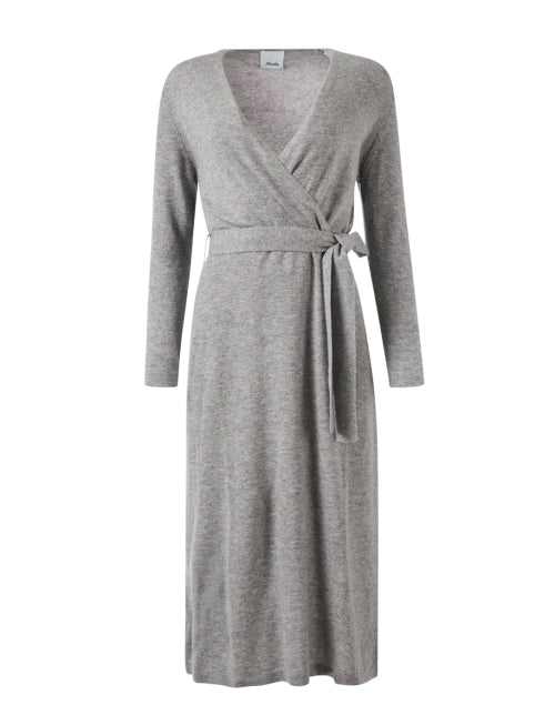 Stylish Heather Grey Women's Wrap Dress