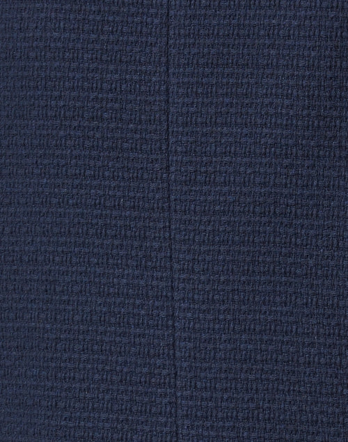 Helene Berman Greta Style Navy Blue Gold-Buttoned Woven Cotton Blend Jacket