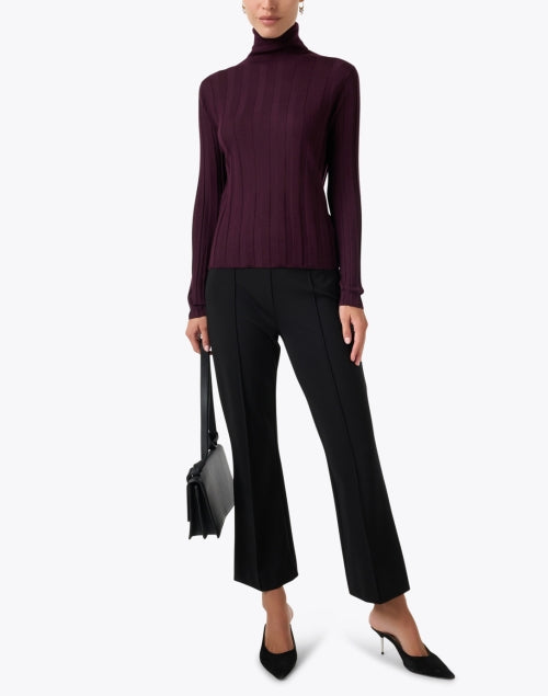 Stylish Burgundy Red Wool-Cashmere Blend Slim Fit Sweater
