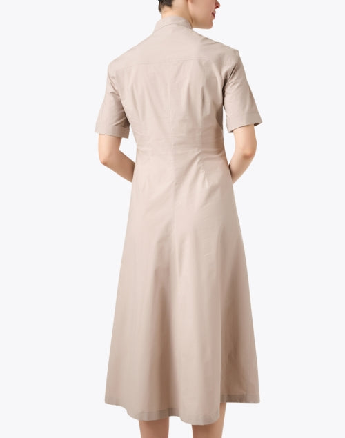 Elegant Beige Cotton Shirt-style Dress by Callas Milano