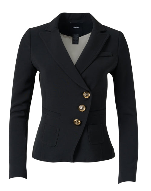 Black Stretchable Wrap-style Blazer for Fashionable Wear