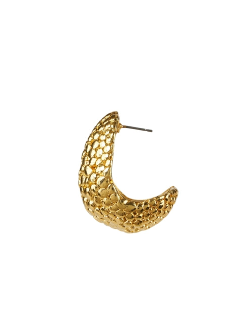 Stylish Gold Pebbled Hoop Earrings for a Subtle Statement