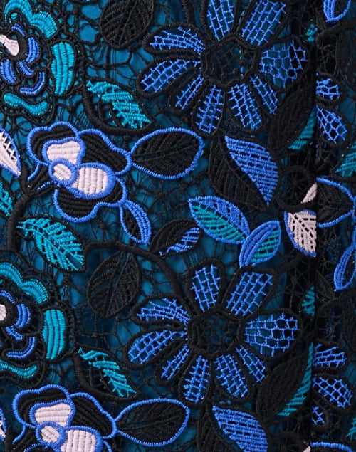 Abbey Glass Michelle's Blue Floral Lace Maxi Shift Dress