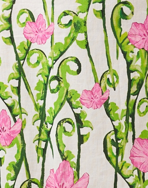 Stylish Pink and Green Printed Kaftan-Style Women's Dress