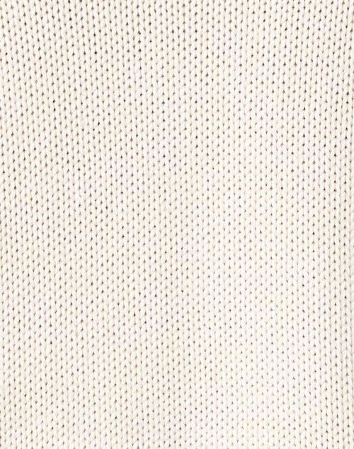 Charming Ivory Cotton Crewneck Sweater with a Sweet Red Heart