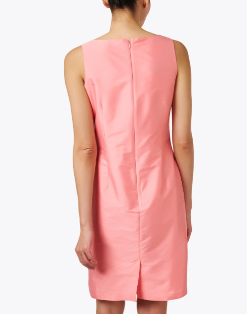 Stylish Pink Silk - Blend Sleeveless Shift Dress for All Seasons