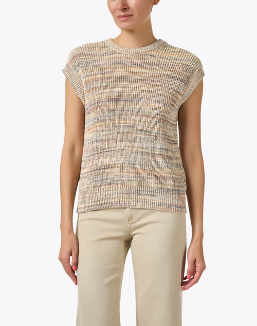 Multicolored Heathered Cotton Knit Sweater - A Timeless Wardrobe Essential