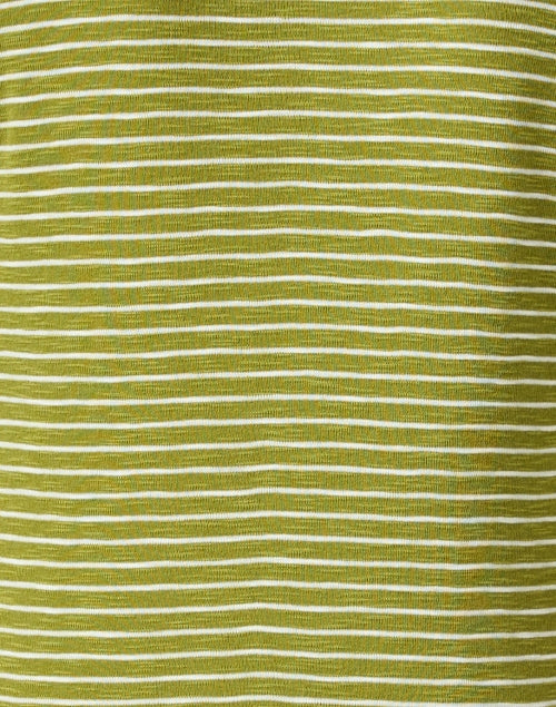 Stylish Green Striped Cotton Blend Knit Top for Fashionable Looks