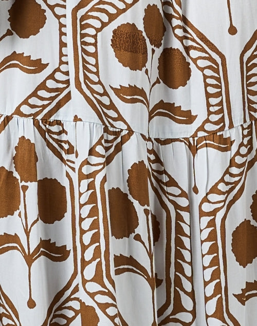 Stylish Omika Emery Women's Dress with Blue and Brown Print