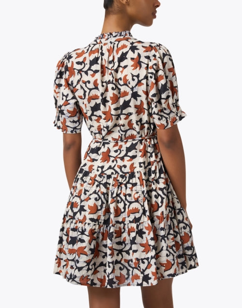 Apiece Apart's Fashionable Las Alturas Navy and Orange Printed Women's Dress