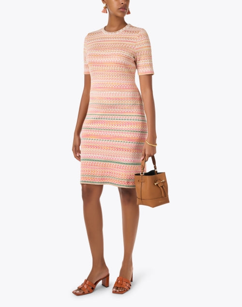 Marc Cain Multi-colored Chevron Patterned Slim - Stretch Knee - Length Women's Dress