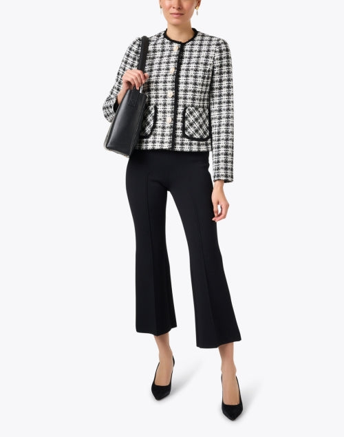 Stylish Alex Black and White Checked Cropped Jacket for Daytime Wear
