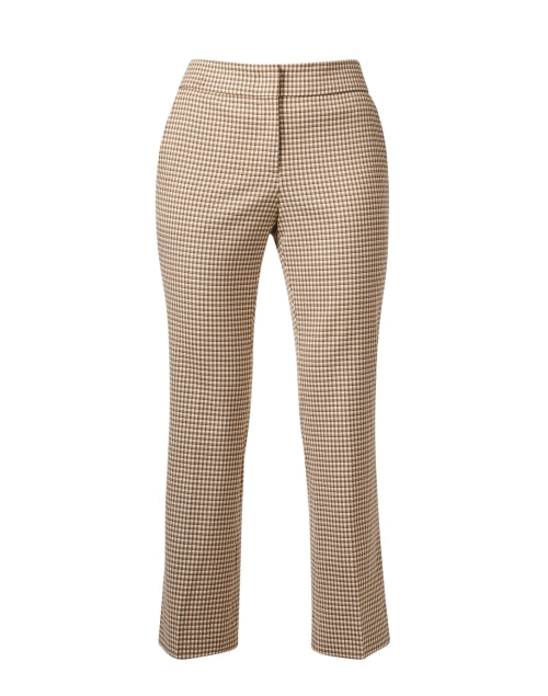 Stylish Carla Brown Checked Flare Leg Ankle-length Women's Pants