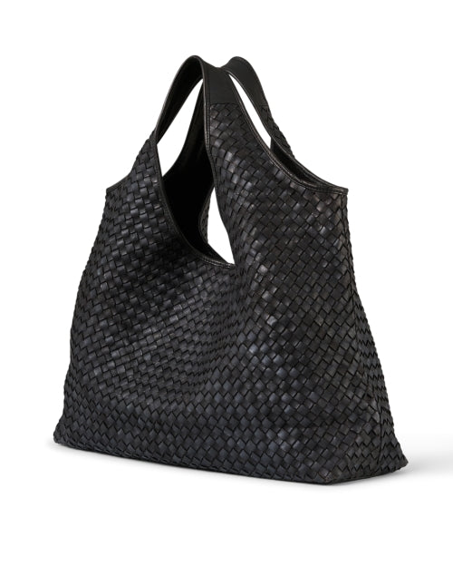 Stylish Carmen Black Hand - Woven Leather Shoulder Bag for Everyday Use