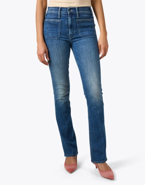 The Blue Insider Patch Pocket Straight-Leg Denim Jeans for Everyday Wear