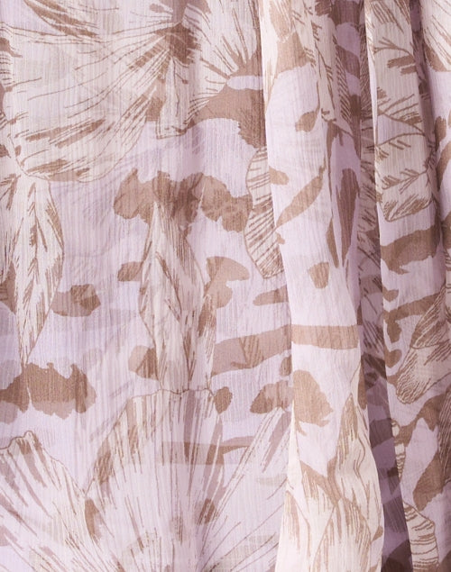 Teagan Ladies' Lilac-Printed Silk Chiffon Fashion Blouse