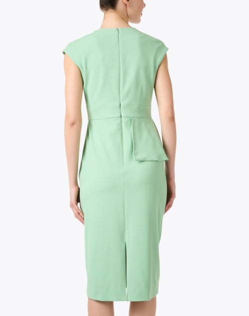 Elegant Mia Green Sheath Dress with Peplum Detail