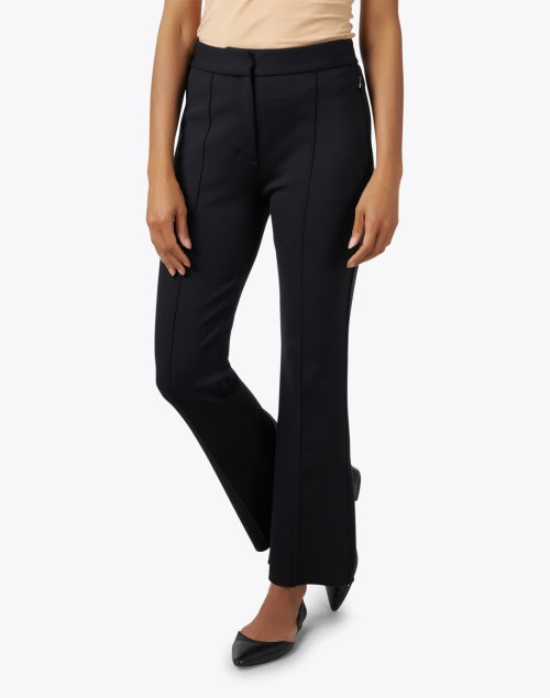 Black Karla Lightweight Stretch Knit Flare Pants for All - Day Wear