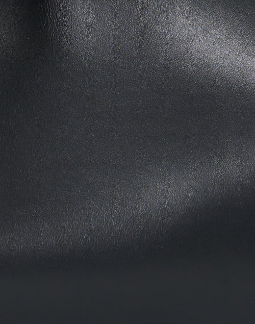 Elegant Black Leather Boomerang Bag with Gold-plated Handle