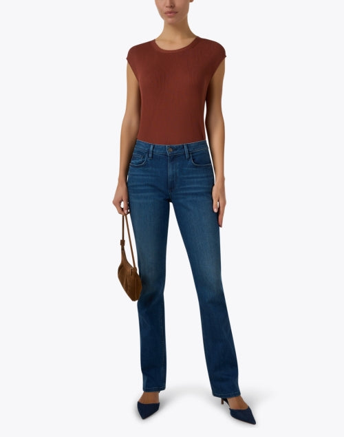 Stylish Burnt Orange Women's Knit Top for Various Occasions
