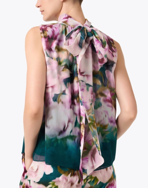 Taylor Sleeveless Multi Floral Silk Women's Blouse Top