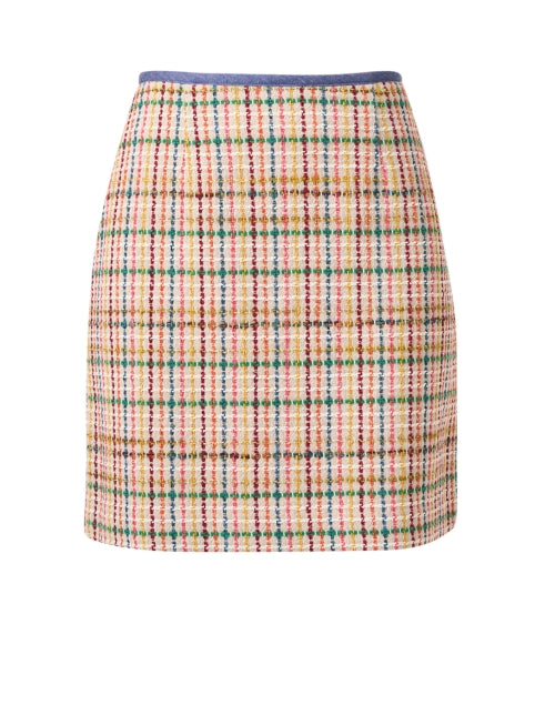 Stylish Women's Marguerite Multi - colored Tweed and Denim Mini Skirt
