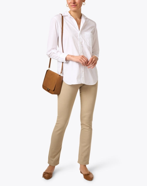 Joedy Women's Classic White Poplin Button - Down Shirt