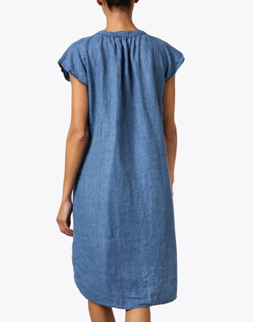Indigo Linen Twill Lucy Shirt Dress for Casual Styling