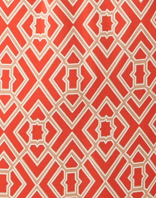 Stylish Orange Geometric Print Susanna Dress for Daytime