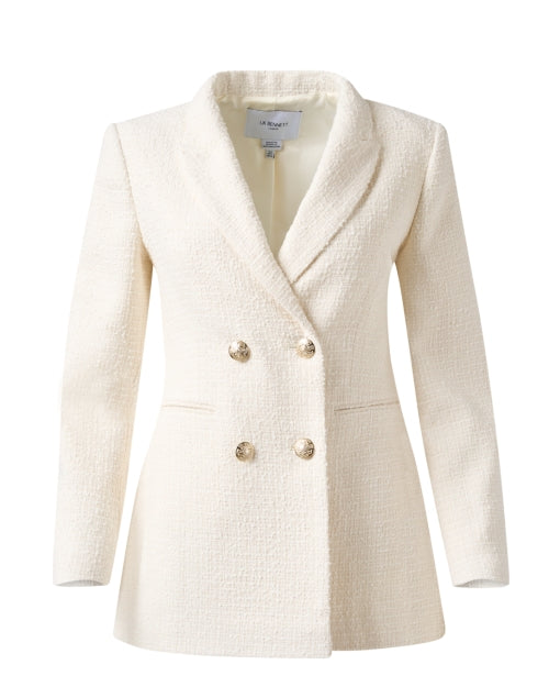 LK Bennett Women's Mariner Style Cream Tweed Double - Breasted Blazer