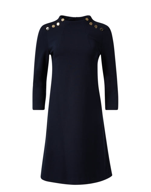 Stylish Navy Phoenix Jersey Tunic Dress with Button Details