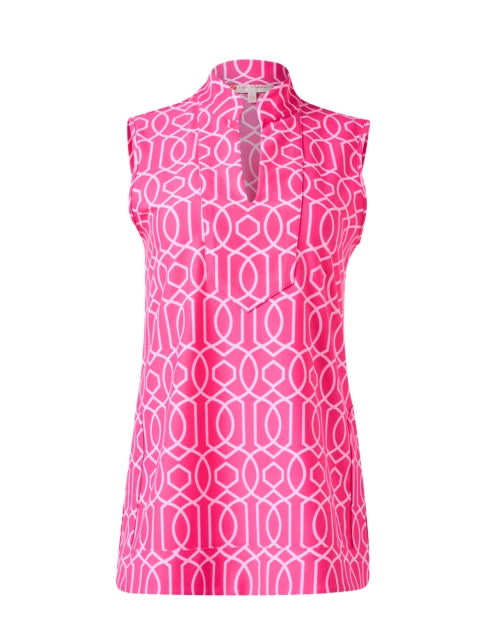 Stylish Keira Pink Printed Sleeveless Top for Seasonal Fashion