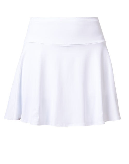 Liv Women's White Pull - On Skort with Feminine Flounce