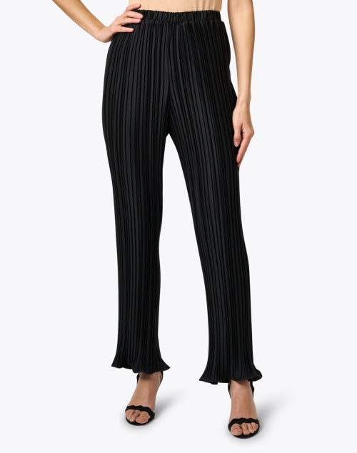 Stylish Black Plisse Women's Trousers