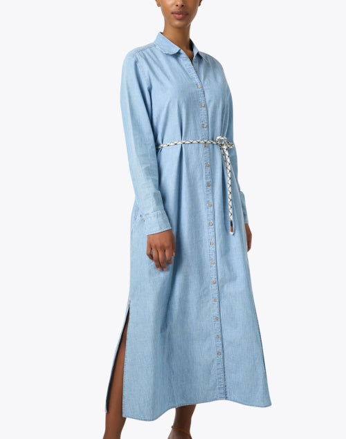 Bowen Classic Chambray Cotton Shirt Style Dress for Effortless Elegance