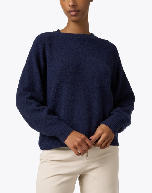 Lola Women's Navy Blue Cotton Fleece Casual Sweater for Daily Wear