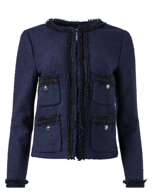 Charlee Luxury Navy Tweed Women's Jacket for Sophisticated Look