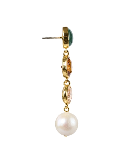 Palette Multi Gemstone and Freshwater Pearl Drop Earrings for Women's Jewelry