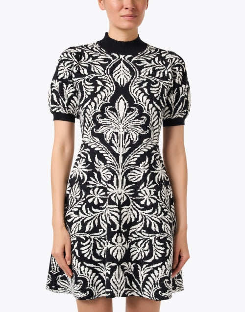 Banjanan's Elise Women's Cotton Wool Blend Black and White Knit Fit and Flare Dress for the New Season