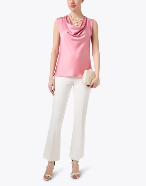 Elegant Pink Satin Women's Sleeveless Top