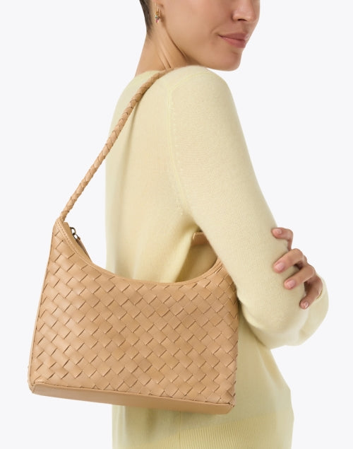 Marni Tan Woven Genuine Leather Women's Shoulder Handbag